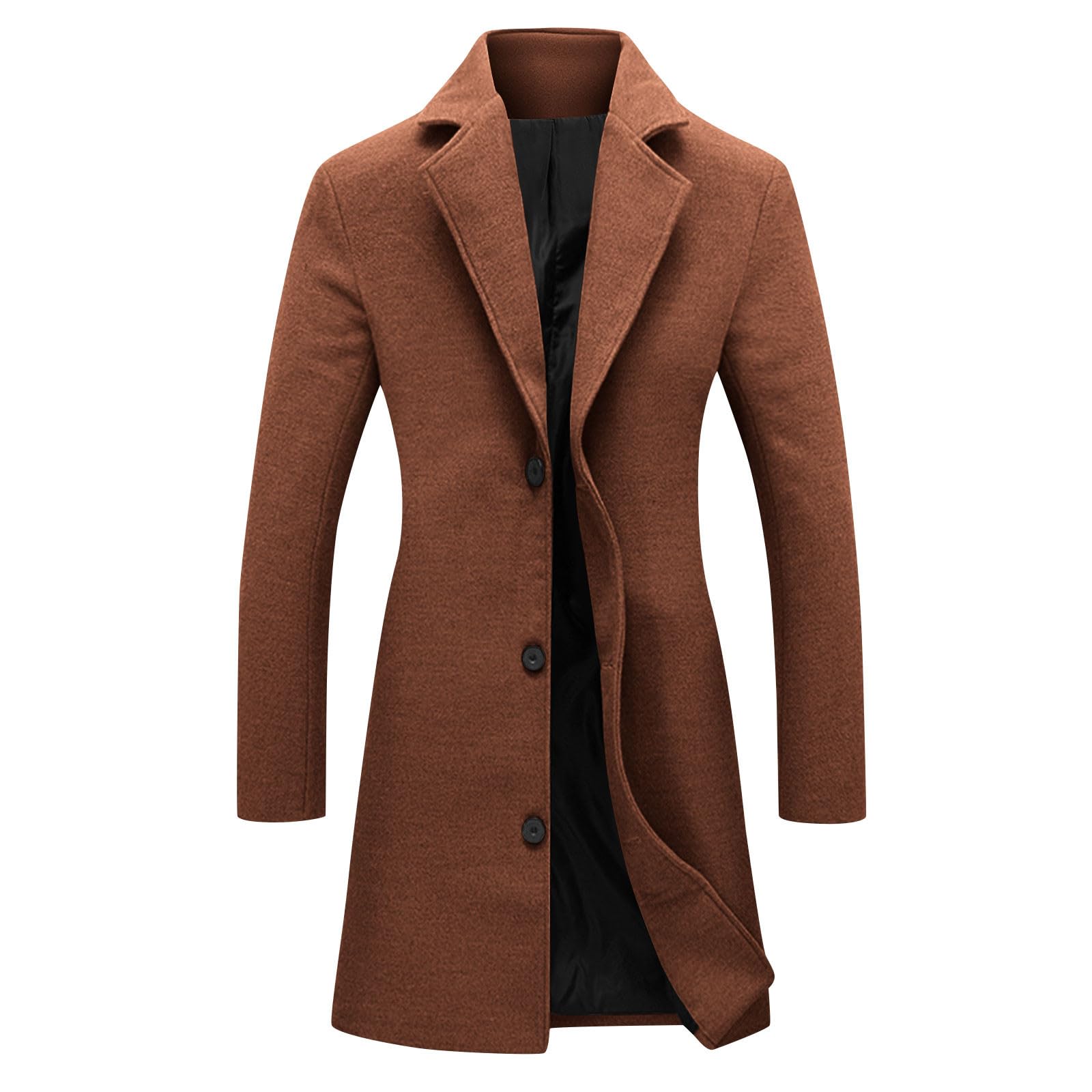 Womens Long Trench Coat Single Breasted Business Casual Overcoat Fashion Outerwear Office Work Solid Color Coats