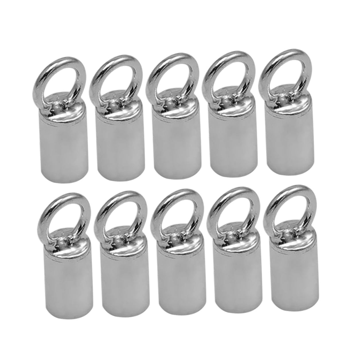 10 Stück Schmuck Verbindungsröhrchen Endclip aus Silber DIY Lederband Kordelverschluss für Halskette Armband Anhänger Langlebige Schmuckzubehör Verbinder mit Lochdurchmesser