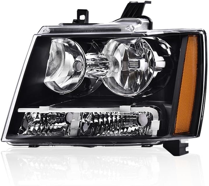 PIT66 Headlight Assembly Compatible with 2007-2014 Chevy Tahoe Suburban/2007-2013 Avalanche Left Driver Side Halogen Headlamps