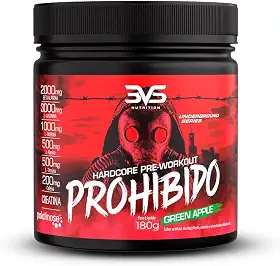 3VS Nutrition Pré Treino Prohibido 180g Sabor Maça Verde