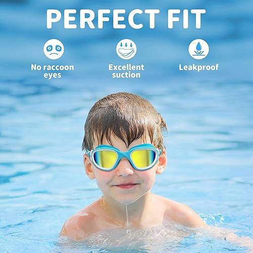 Miniatura 4 de ZIONOR Gafas de natación para niños, paquete de 2 gafas de natación polarizadas G1MINI para niñasniños