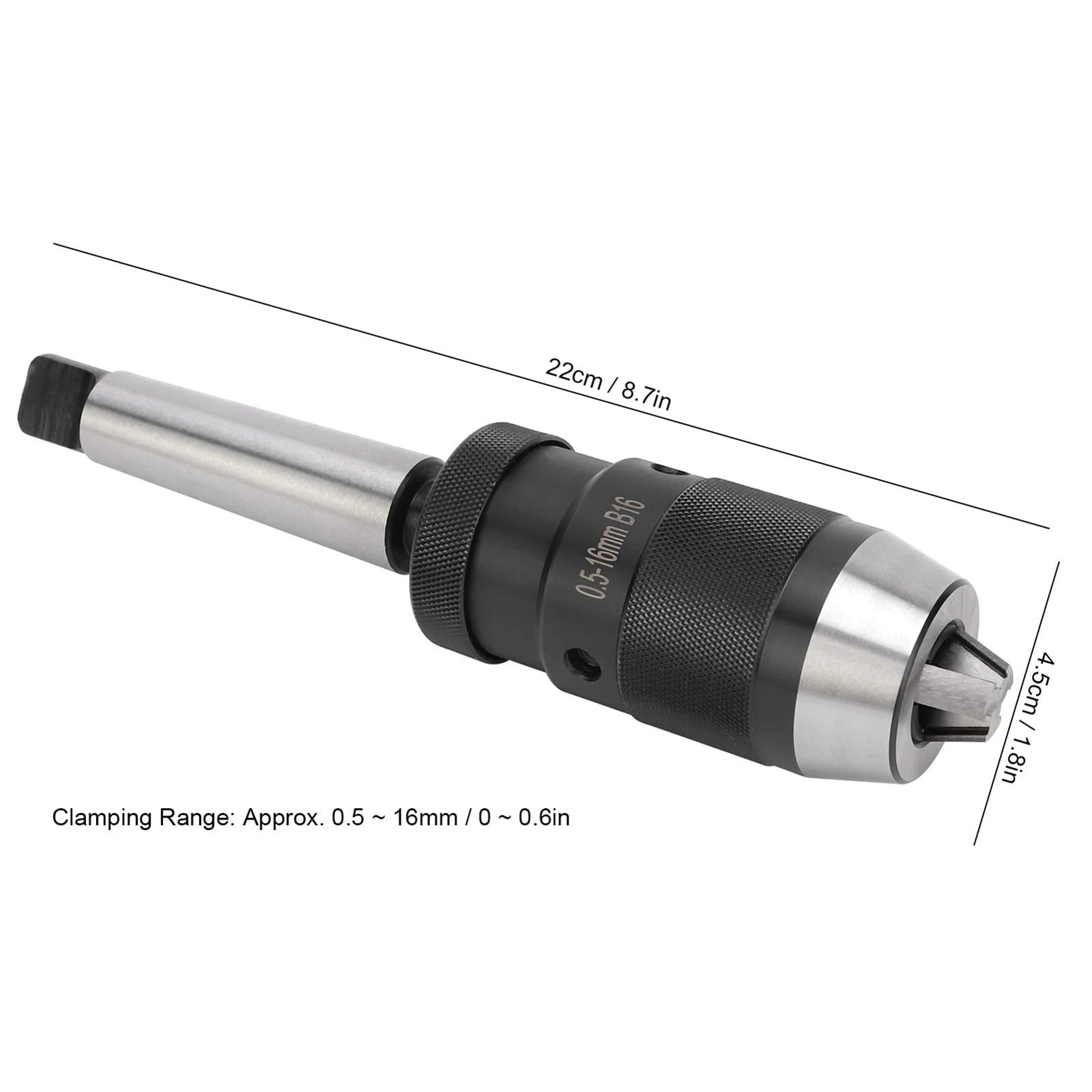 Mandril De Taladro Sin Llave Con Cono Morse De Liberación Rápida For Taladradora De Columna MT3-B16 De 0,5 A 16 Mm.