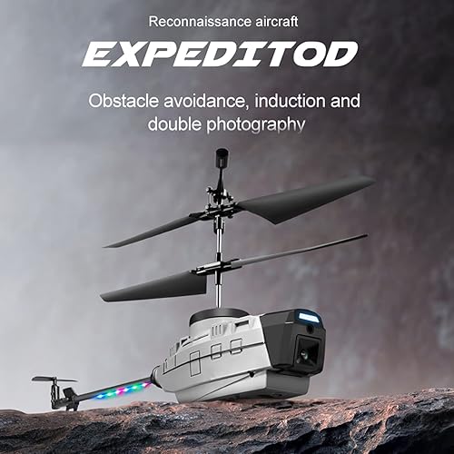 Miniatura 2 de Helicóptero RC, control de un solo toque 4k doble cámara helicóptero de control remoto para exteriores (1 batería)