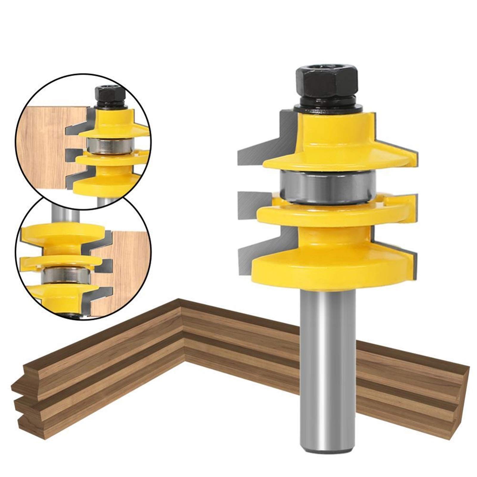 Zkenyao Fraise à Rainurer 1/2" (12mm) Queue Longue Carbure - Outil CNC Routeur Bois Pour Boîte, Nez Rond, Travail Précis