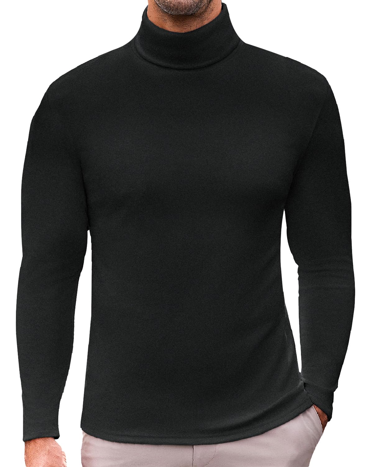 Men's Turtleneck Long Sleeve Turtle Neck Shirts Basic Lightweight Undershirt Thermal Pullover Sweater S-XXL