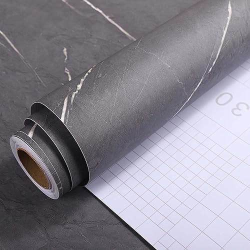 Miniatura 3 de Papel de contacto de mármol de hormigón de 16 x 195 pulgadas, película impermeable de vinilo autoadhesivo con patrón de mármol para encimera de