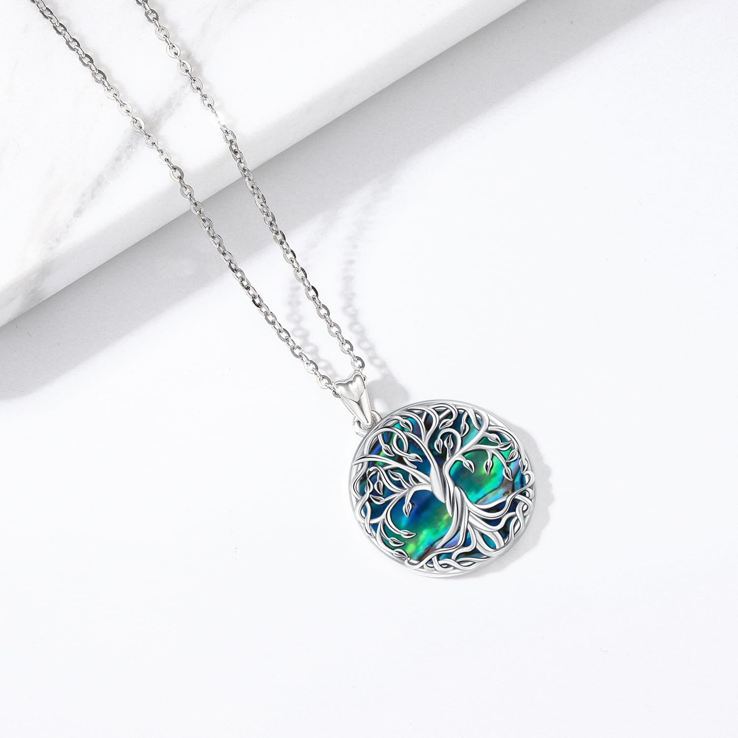 Lebensbaum Kette,925 Sterling Silber Baum des Lebens Anhänger Halskette Keltischer Knoten Baum des Lebens Schmuck Geschenke für Damen Mädchen