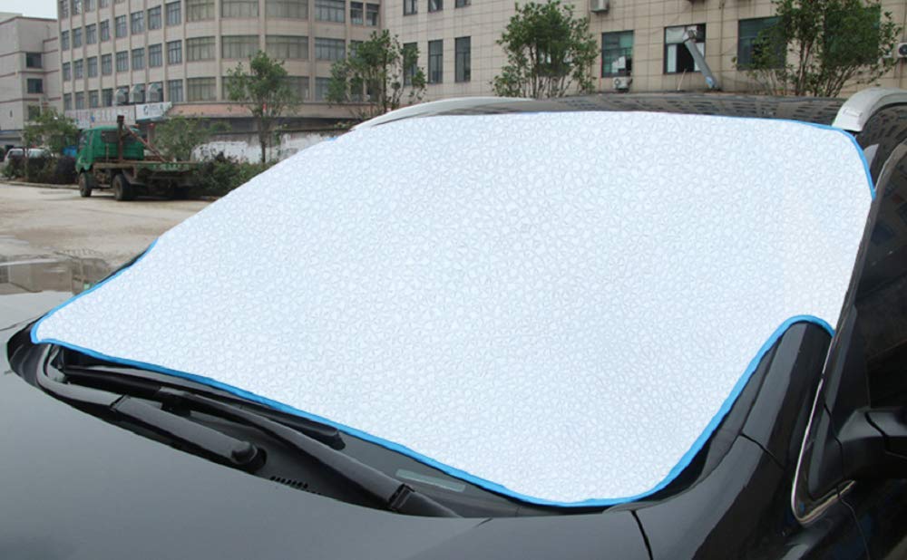 Tianrui CrownCar Windshield Cover, Heavy Duty Ultra Thick Protective Windscreen Cover - Snow Ice Frost Sun UV Dust Water Resistent - Pefect Fit for Cars SUVs All Years Summer/Winter