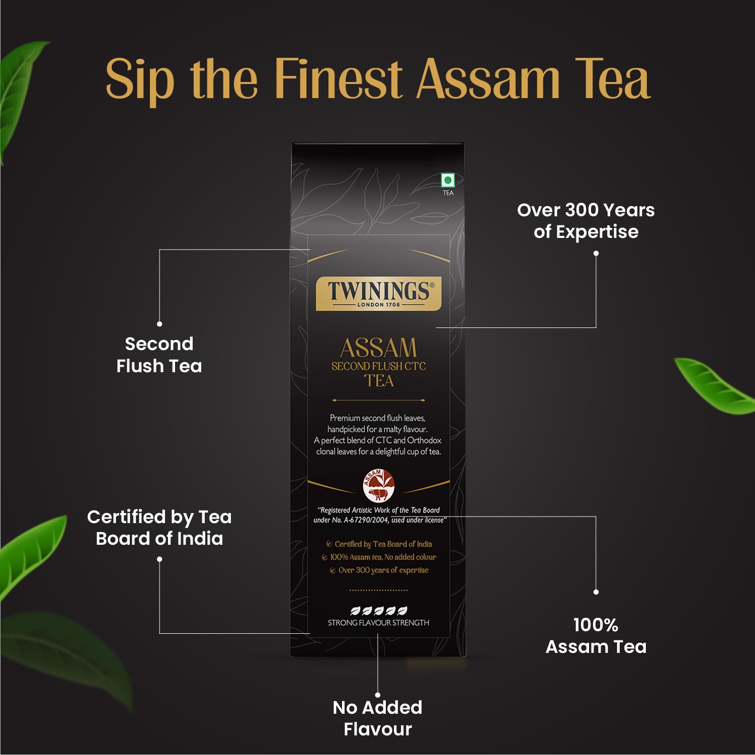 Twinings Assam Second Flush CTC Tea, 250g | Pack of 1 | 100% Assam Tea | Strong Flavour Strength | For Malty, Robust Flavour | No Added Colour - Image 4 thumbnail