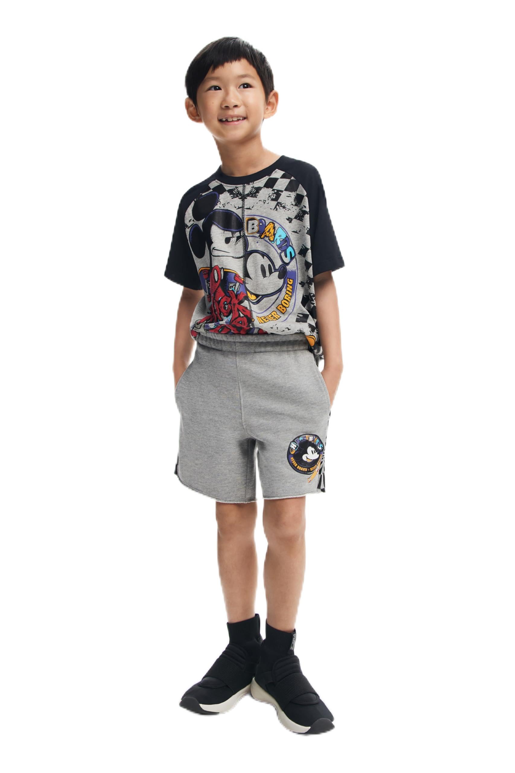 Desigual Jungen Schwarz Mickey Mouse™ Shorts, Baumwolle, 11/12