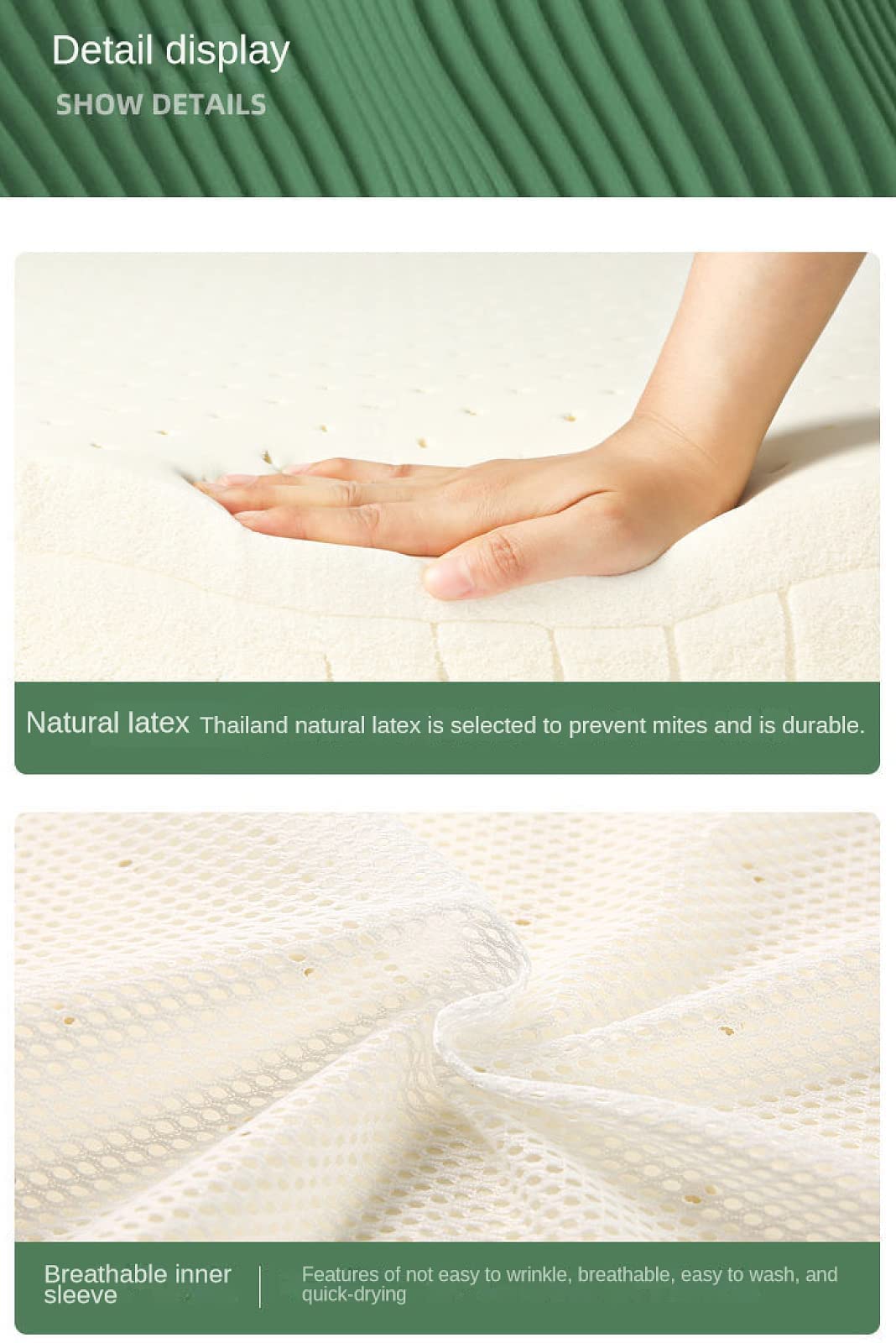 Naturlatex Matratzenauflage 100% Naturkautschuk – 1 Zoll Dick, 100x200 Cm, Wabenbelüftet & Rückstellfähig