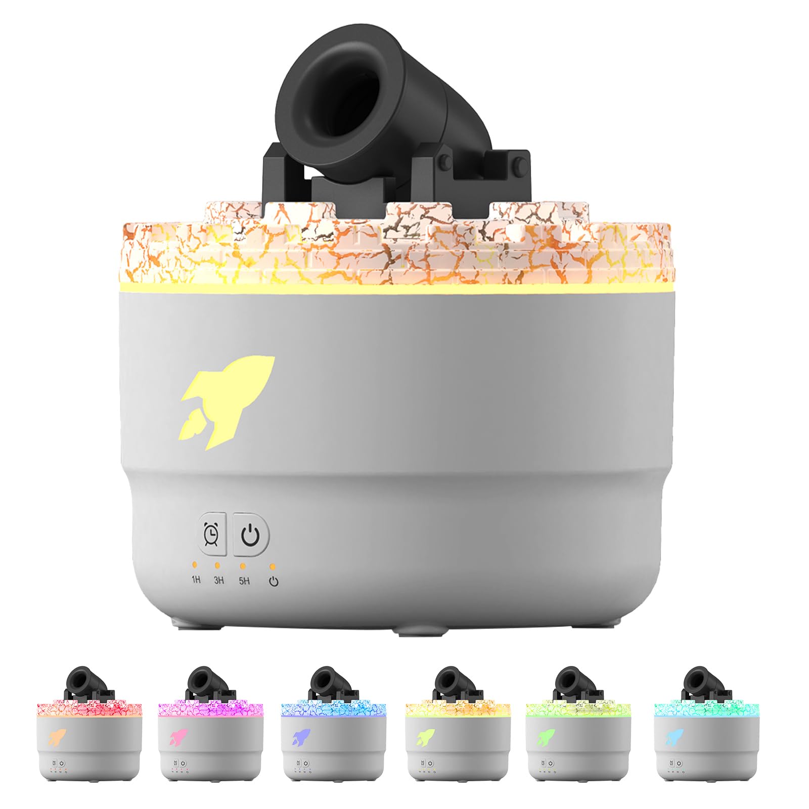 Cannon Diffusore di Oli Essenziali Diffusore di Nebbia Fredda con 7 Luci Colorate e Timer di Spegnimento Automatico Senza Acqua,200ml
