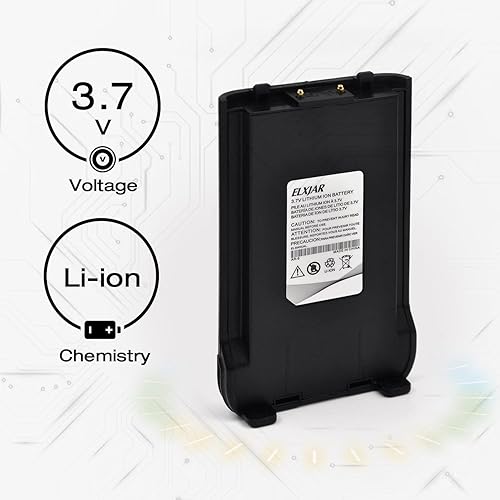 Miniatura 2 de Paquete de 2 baterías de iones de litio de 3.7 V 1500 mAh de repuesto para Walkie Talkies Arcshell AR-6 nueva versión, no compatible con AR-6 antiguo