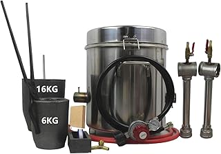 16KG Large Metal Melting Furnace Dual Burner with Graphite Crucibles(16KG&6KG), Foundry Home Kiln Smelting Furnace Kit with Casting Tools for Refining Recycle Brass Gold Silver