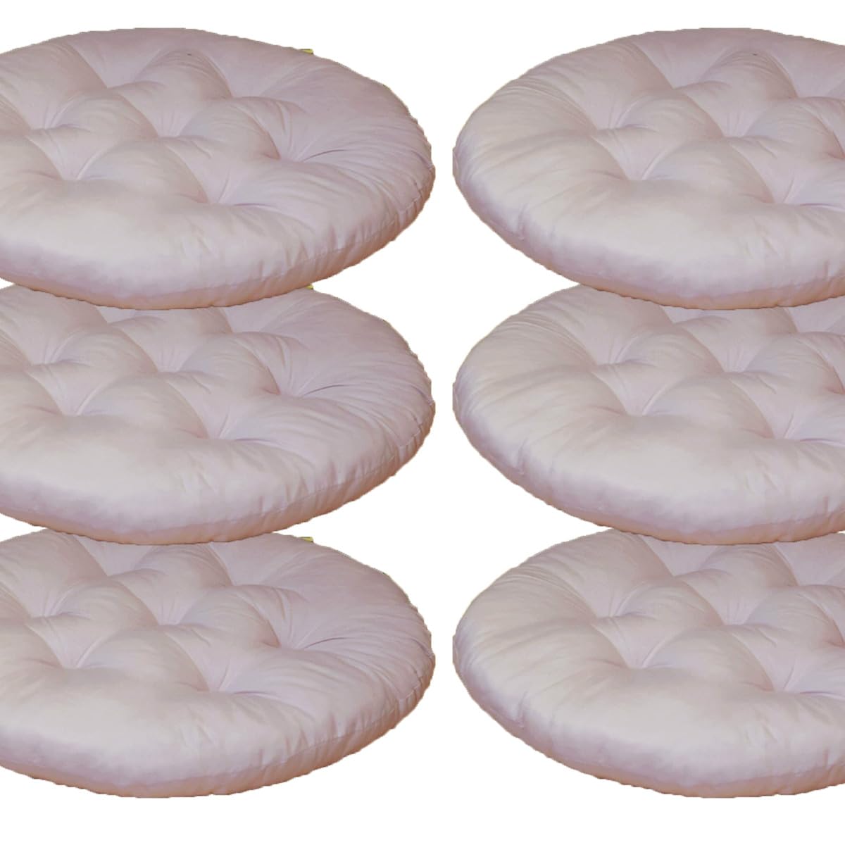 Mozzeilee Round Chair Seat Pad, 40x40cm Dining Chair Cushion Set of 2/4/6/8, Outdoor Rattan Furniture Seat Mat for Living Room Office Garden Patio (Pink,6 pcs)