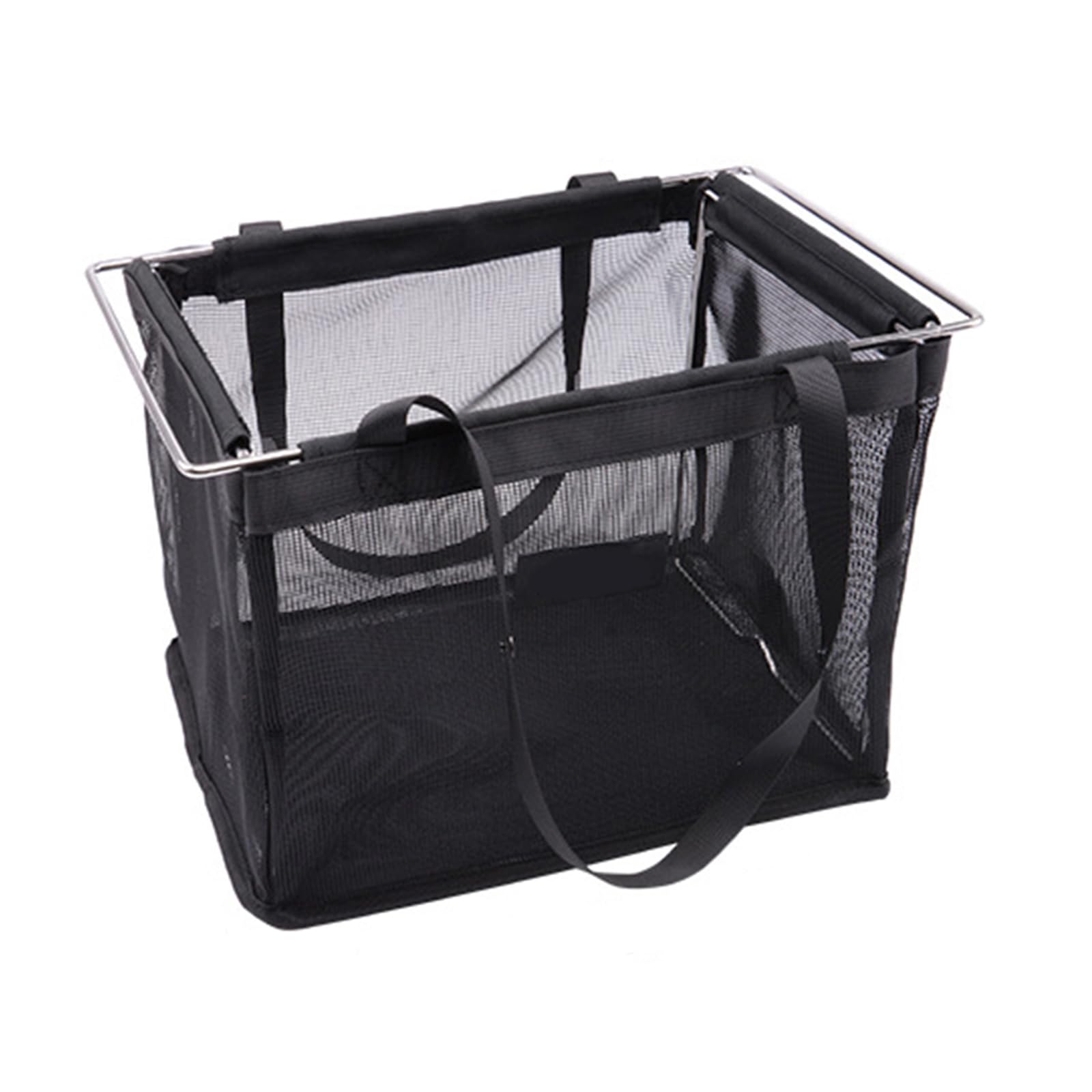 Cestino da picnic portatile per la ventilazione, grande capacità, nero, per la spesa, con filtro a rete, per conservare e conservare tazze
