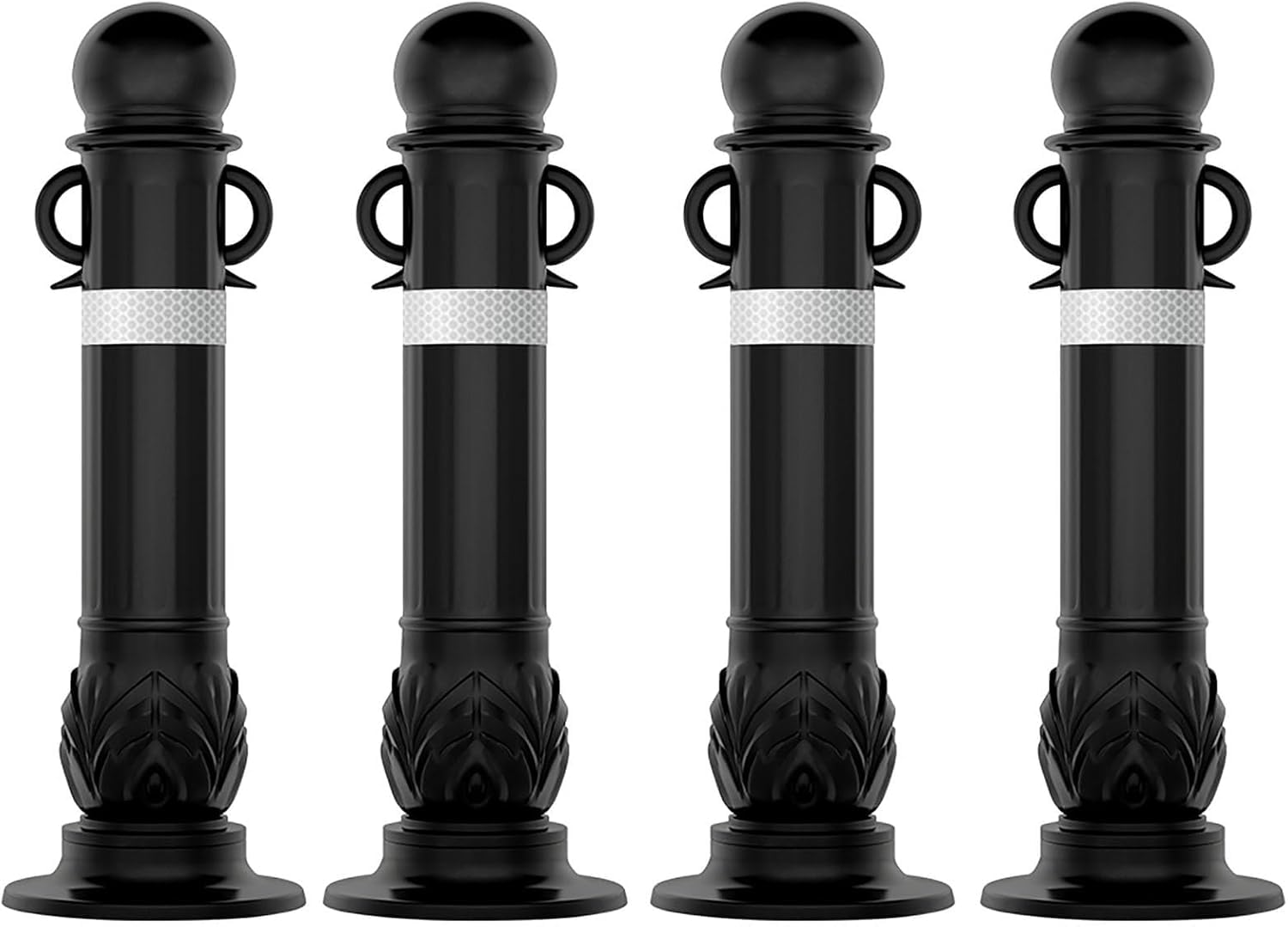 WOTZOV Traffic Delineator Post Channelizer Cone Reflective Traffic Delineator Post, Safety Barrier With Hanging Ears, Parking Posts Construction Cones, Parking Lot Safety Barriers Fo,4 pieces