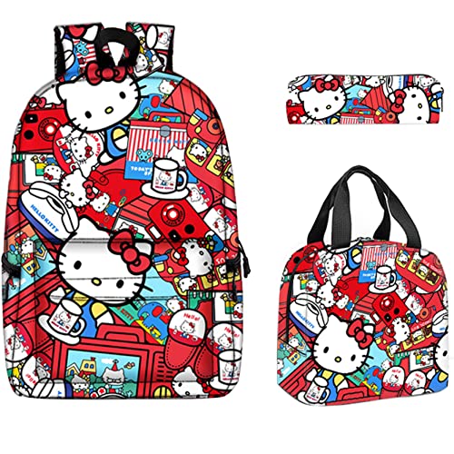 QICDUIGK - Lindo conjunto de mochila escolar para niños, mochila ligera de gran capacidad, mochila para portátil para niñas y mujeres de viaje, Color...