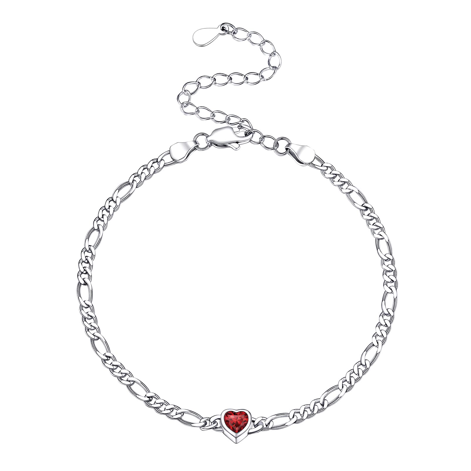 PROSILVERWomen Silver Chain Bracelet, Dainty Birthstone Jewelry-Send Gift Box