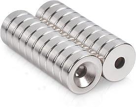 TerraShine 20pcs Super Strong Magnets Neodymium Magnets Perforated Magnets Screw Down Round Base Mount Hanging Fixing for Wood Panel Wall Mount Home Office Kitchen Bathroom Warehouse Silver (10x3mm)