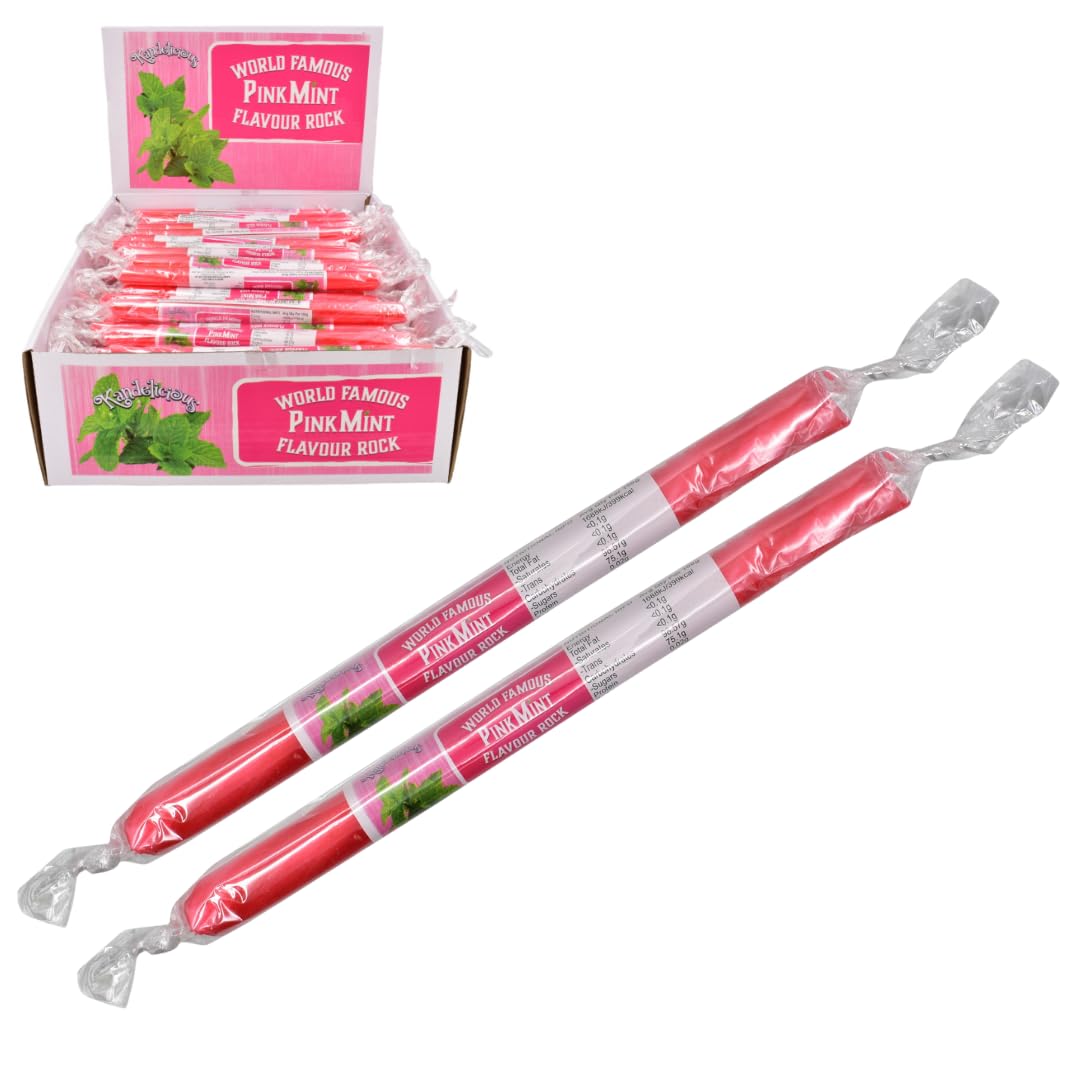 LND GiftsPink Mint Rock, Sea Side Candy, Available in 2, 4, 8 or 15 Sticks (2 Sticks of Rock, 2, count)