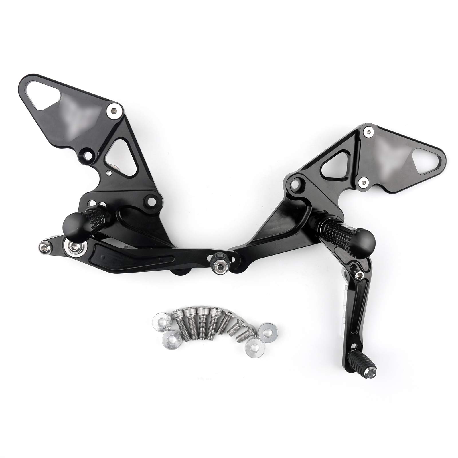 Bruce & Shark Pedane regolabili per moto Poggiapiedi Set posteriore per Yamaha Mt07 Fz07 2013-2016 Nero