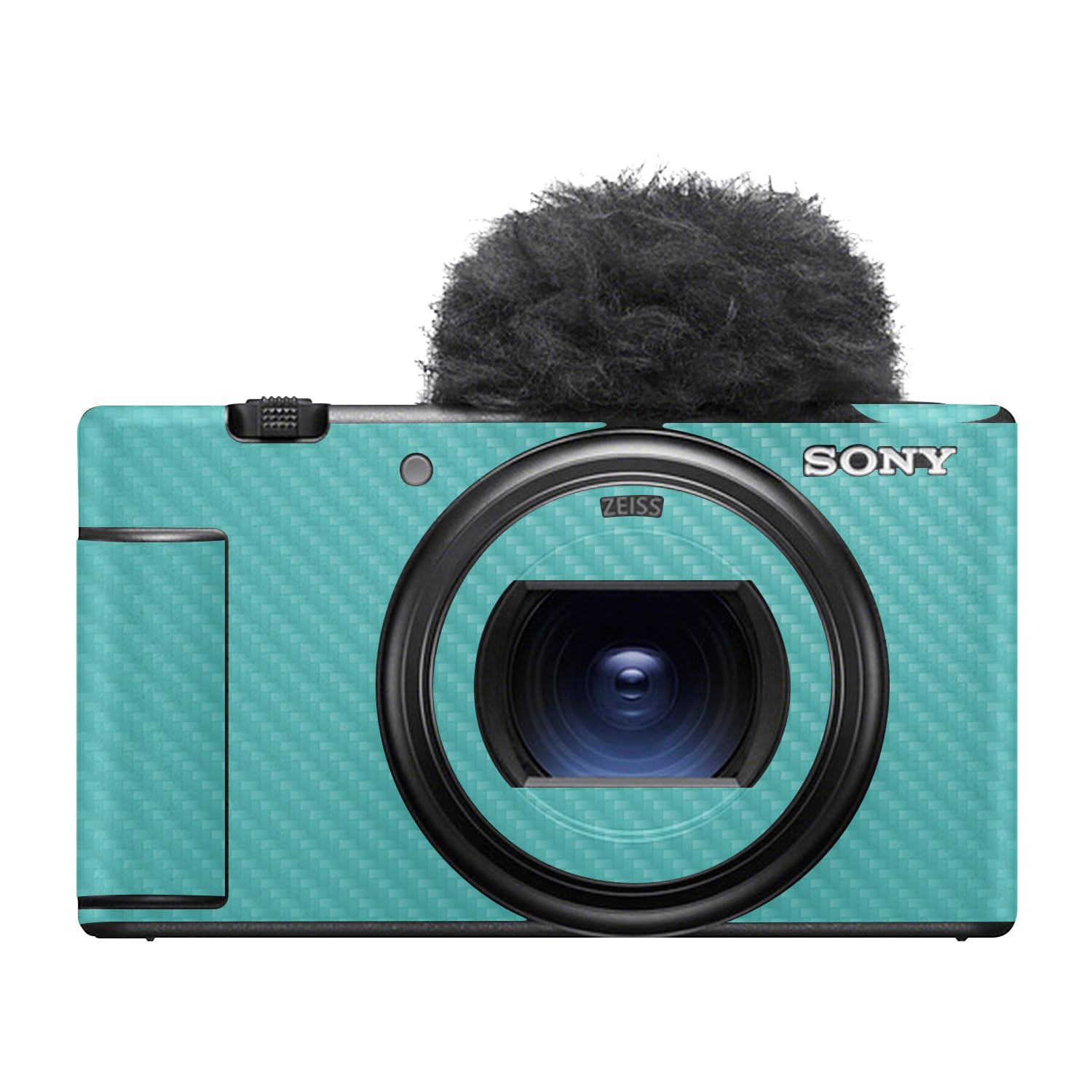Carbon Fiber Camera Skin Compatible with Sony ZV-1 Mark II (2023) - Solid Turquoise - Premium 3M Vinyl Protective Wrap Decal Cover - Easy to Apply | Crafted in the USA by MightySkins