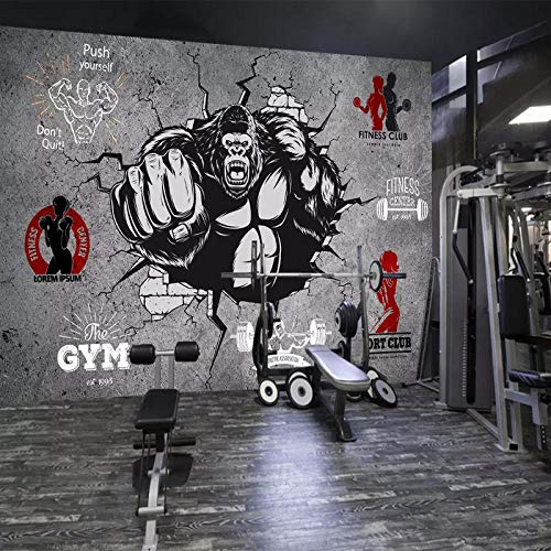 Wall Murals For Living Room Personality Creative Fitness Bodybuilder Gorilla Gym Photo Wallpaper 3D Decals Fresco Office Home Decoration 150×105Cm #TOP3