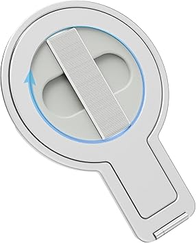 Grat 5 for Magsafe Magnetic Phone Grip Stand, 360 Rotatable Elastic Strap Loop, Extra Back-Sided Magnetic Aluminum Kickstand Compatible with iPhone 17 Pro Max Air 16 15 14 13 12, Silver