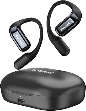BUGANI Open Ear Headphones, Bluetooth 5.4 Wireless Earbuds with 60H Playtime, ENC Noise Cancelling Mic for Clear Calls, IPX5 Waterproof Sports Earphones for Running Workout Cycling | Bluetooth 5.4 60H Playtime ENC Clear Calls IPX5 Waterproof Lightweight Comfort Fit Sports Running Cycling