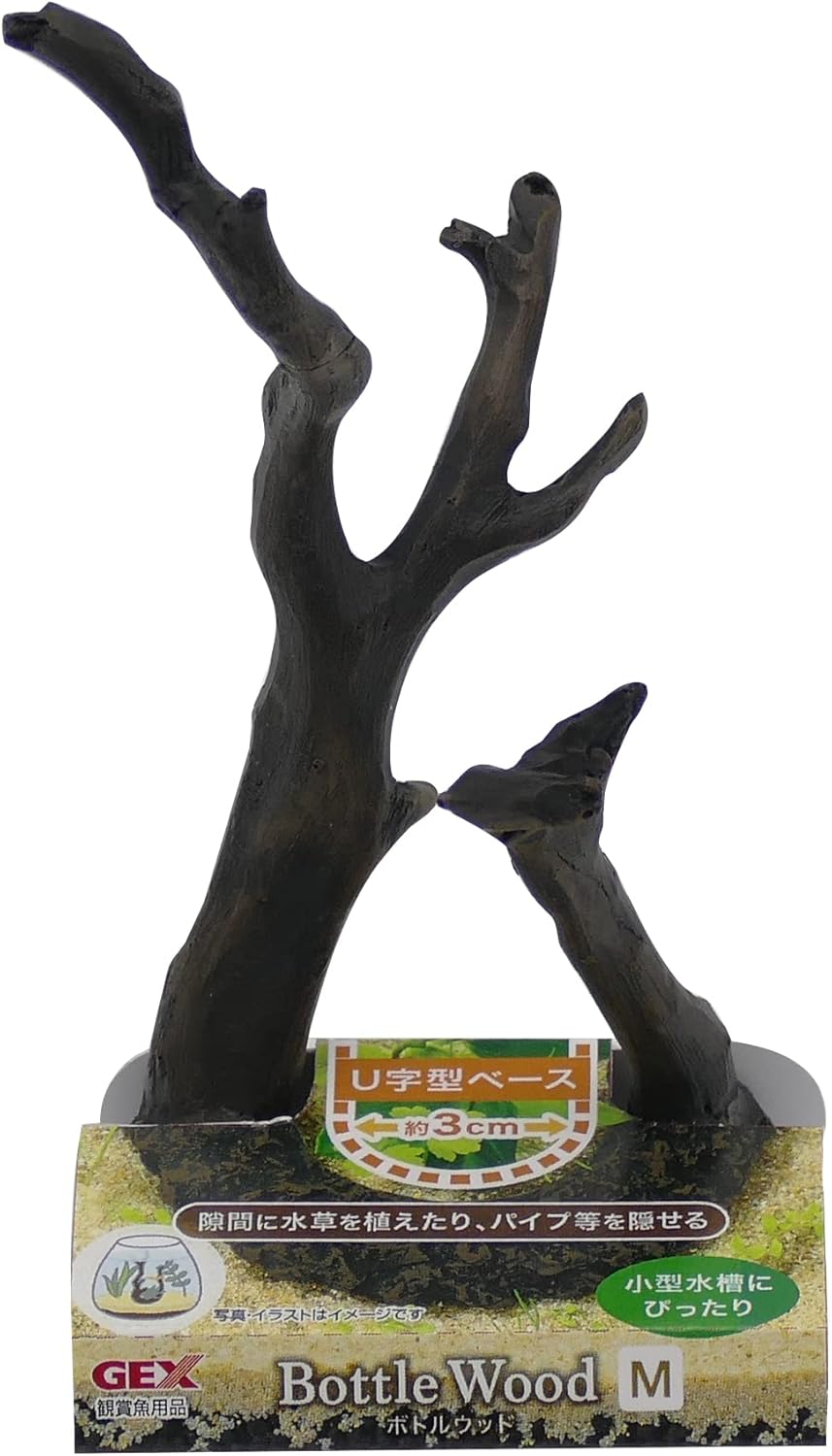GEX Healing Water Scene Bottlewood M for Small Aquarium Layout Branch Driftwood Object Glass Aqua M Size