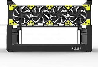 Professional 6/8 GPU Miner Mining Case Aluminum Frame Mining Rig for ETH ZEC/Bitcoin Crypto Coin Currency Mining Veddha (T2-6GPU)