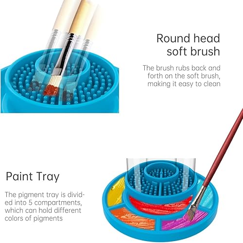 Miniatura 3 de AimiDream Enjuague de pinceles, limpiador de pinceles, taza de enjuague, taza de limpieza de silicona para acrílico, acuarela y medios a base de