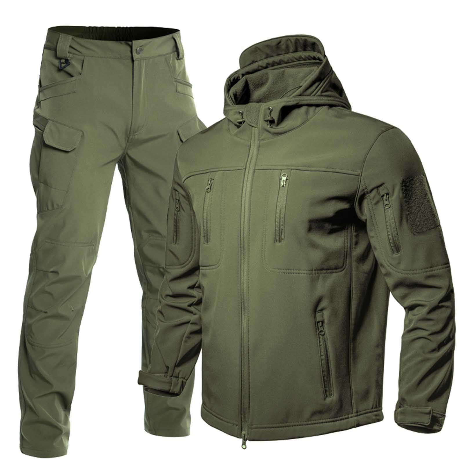 Ensemble de 2 uniformes tactiques camouflage pour homme - Combinaison de combat militaire - Pantalon de chasse - Respirant - Manches longues - T-shirt - Motif camouflage