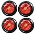 4 Red LED 2" Round Clearance Side Marker Light Kits with Light and Grommet Truck Trailer RV