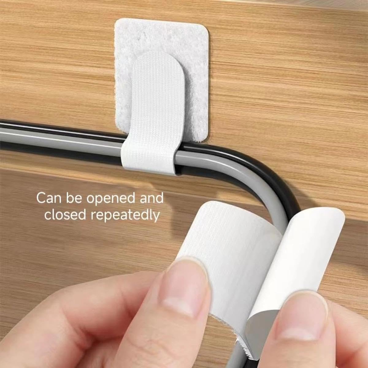 50Pcs White Convenient Data Cable Storage Adhesive Cable Organizer, Home Office Desktop Cables Tie, Wire Fixing And Organizing Tool, 28X90mm