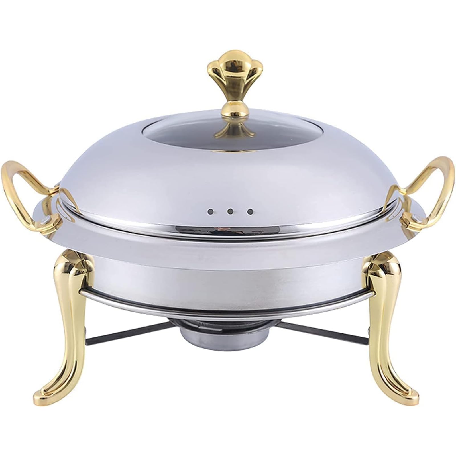 Dicker Edelstahl-Alkoholtopf, Brennstoffhalter und Deckel für Heim- und Restaurant-Chafers in voller Größe und Buffet-Catering-Wärmer-Set