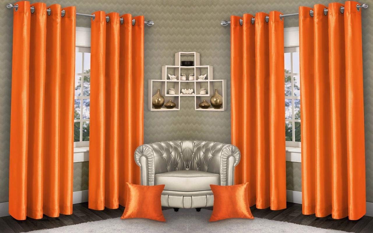 The Home Decor Experts Polyresin Abstract Grommet Curtain - Pack of 4 (8 Feet, Orange) (B0816JP8LY) Amazon Price History, Amazon Price Tracker