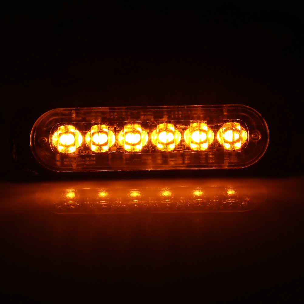 RIGIDON 2 Pcs Ultra Thin 12 LED luci di emergenza Bianco Lampada di Emergenza Strobo Barra Luminosa, 12V 24V Impermeabile Luce Lampeggiante per 4x4 Car SUV Truck Trailer Camper Motorcycle furgone