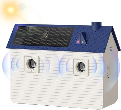 Dog Bark Deterrent Devices Ultrasonic Anti Barking Device for Dogs with 3 Training Modes 50 FT | Solar Dog Barking Deterrent Devices | Stop Barking Dog Device for Indoor Blue