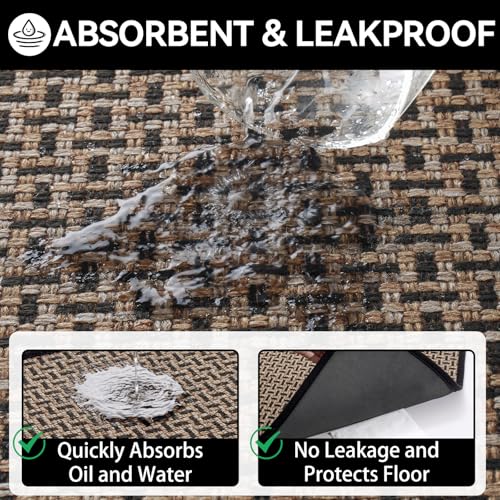 Image of Door Mat 24x72 Dirt Resistant and Absorbent, Non-Slip Rubber Backing Floor Mats, Easy Clean Low-Profile Doormat for Entryway, Front Door, Inside Entrance Black