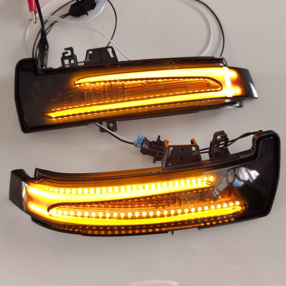 2 pezzi Indicatore LED sequenziale di direzione luce dinamica Compatibile con Mercedes Benz A/B/C/E/S/CLA/GLA/GLK/CLS classe W176 W246 W204 W212 X156 C250 C300 C350+ (Giallo)