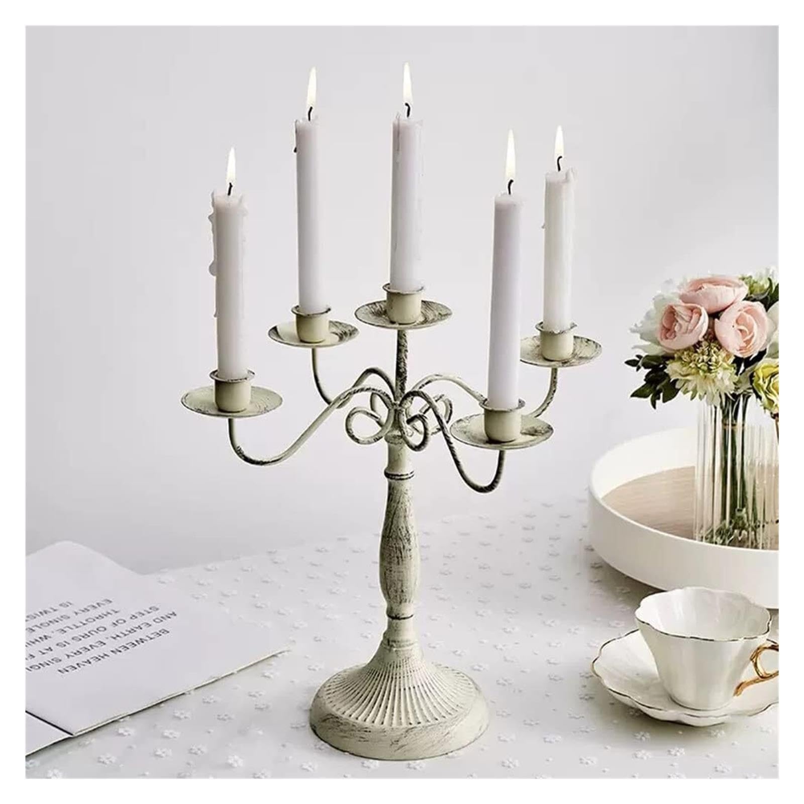 Candelabro a più bracci Portacandele Supporto antico in metallo for matrimonio Decorazione per mensola del camino