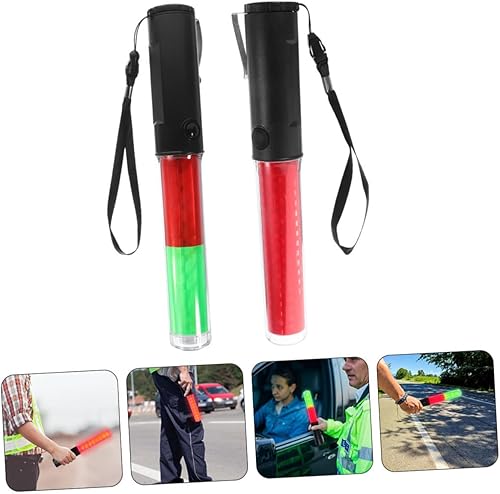 Miniatura 8 de OUNONA 2 varitas de tráfico LED con gancho recargable de control de brillo para aeropuerto, estacionamiento, coche, dirección, luz de alta