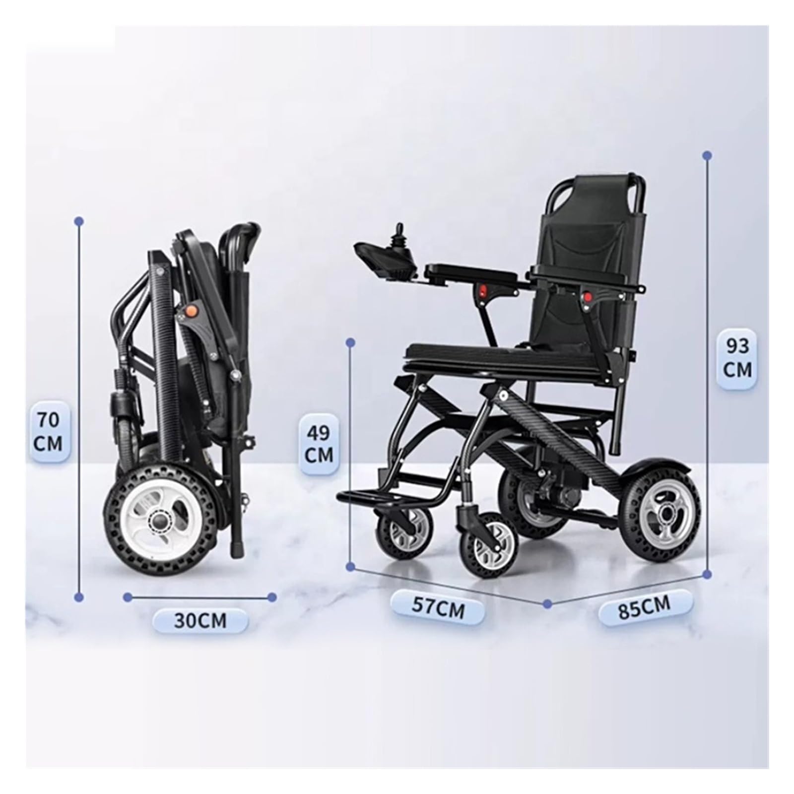Silla De Ruedas Eléctrica Ultraligera 9,8 Kg Con Batería Litio 6A, Aleación Aluminio, Ligera, Plegable For Personas Mayores Discapacitadas Movilidad Cómoda Fluida(Accessories)