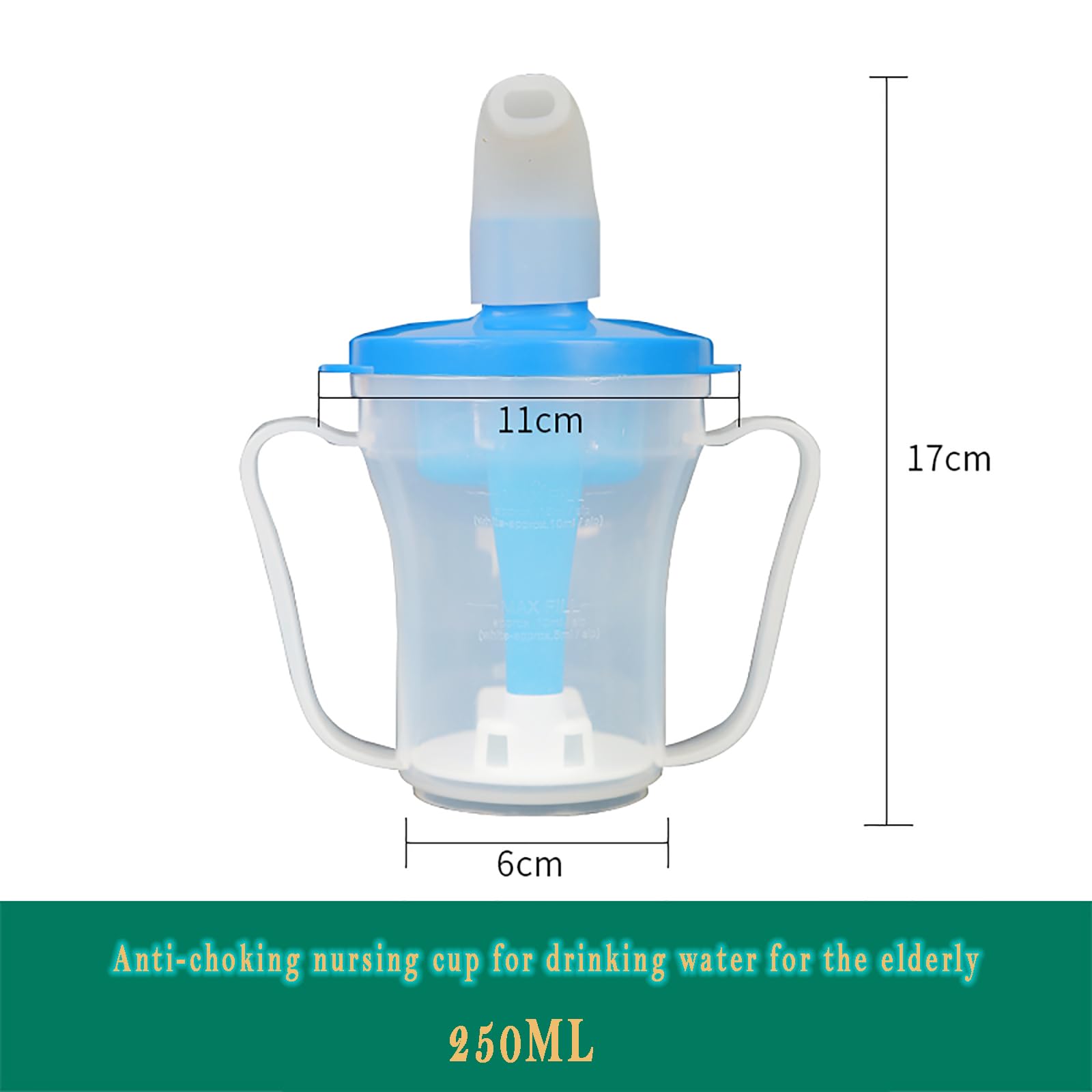Tazza D'acqua Per Anziani, Tazza D'acqua Quantitativa Per Pazienti, Con Un'emissione Fissa Di Acqua Di 10-15 Ml, Adatta a Chi Ha Difficoltà a Mangiare Cibi Solidi E a Chi Ha Mobilità Limitata
