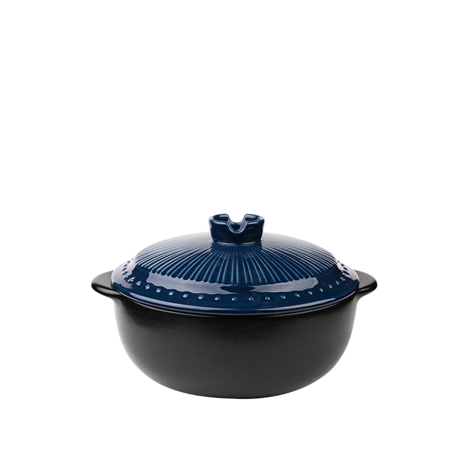 YLFFFZXK Retro Saucepan Ceramic Saucepan Embossed Casserole with Lid Kitchen Round Pot Clay Pot/Soil Pot Professional Home Soup Pot