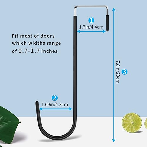 Vista 119 de FYY Ganchos para colgar sobre la puerta, paquete de 4 ganchos de goma para evitar arañazos, organizador resistente para sala de estar, baño