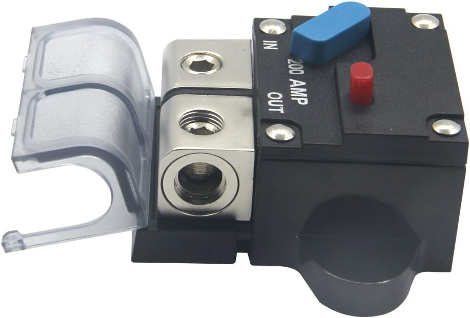 ZOOKOTO 12-24 Volt DC 200A Circuit Breaker, 0 or 4 Gauge Trolling Motor Auto Car Marine Boat Bike Stereo Audio Inline Fuse Holders Inverter 200A