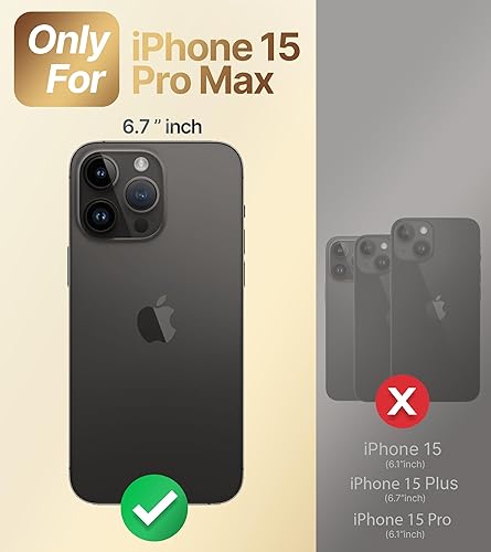 Miniatura 2 de Miss Arts Funda diseñada para iPhone 15 Pro Max, soporte de anillo de lujo galvanizado con correa, bonito TPU suave diseñado para iPhone 15 Pro Max